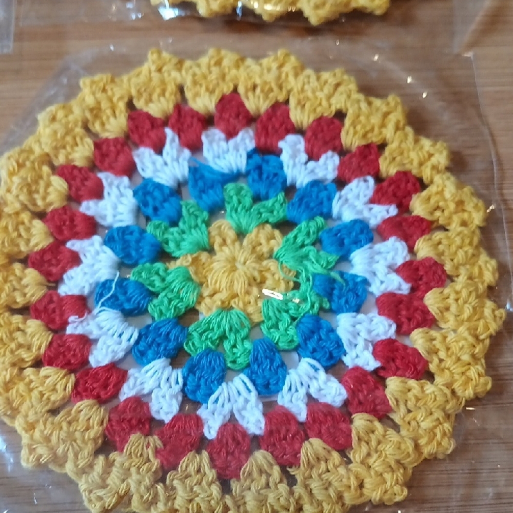 Colorful Crochet Coasters Set - Picture 2 of 5